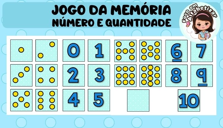 JOGO DA MEMÓRIA NÚMEROS E QUANTIDADES DE 1 A 20 em 2023